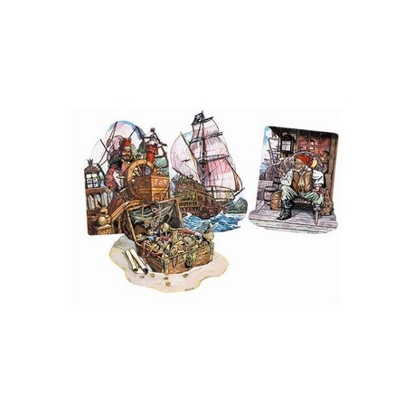 Set de 4 decors Pirates - carton