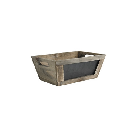 Caisse bois vieilli 28 x 18 x 10 cm tableau noir