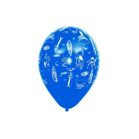 Ballons multicolores motif "Mille et une nuit"  pochette de 8 - Diam. 29cm