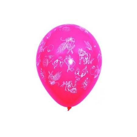 Ballon multicolore motif terroir x8 - Diam. 29cm