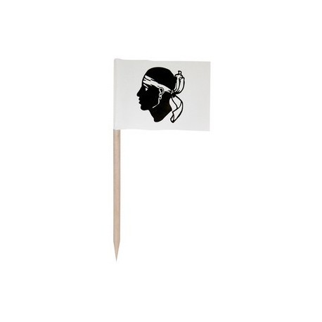 Drapeaux mini  Corse x 144 -papier-3.5 x 2.5 cm (pic en bois de 6.5 cm)