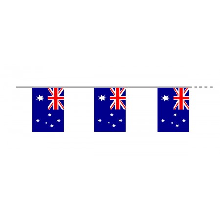 Guirlande Australie - 12 fanions 21 x 30 cm -  tissu - Long. 600cm
