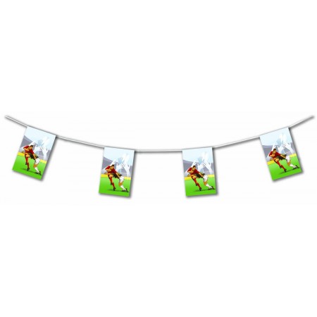 Guirlande Joueurs de rugby - 10 fanions - papier