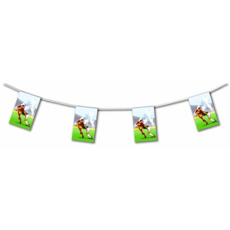 Guirlande Joueurs de rugby - 10 fanions - papier
