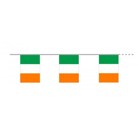 Guirlande drapeaux Irlande 10 fanions 21 x 30cm - papier Long. 420cm