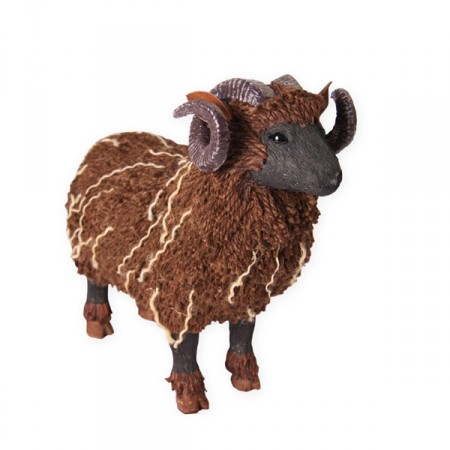Belier noir debout - 36,5 x 15,5 x 31 - fibres naturelles