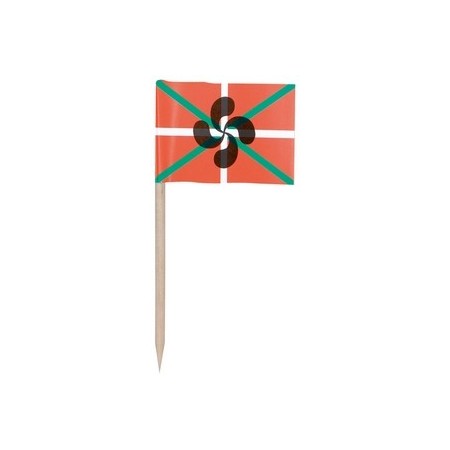 Drapeaux mini Basque x144 papier - 3.5 x 2.5cm (pic en bois de 6.5cm)