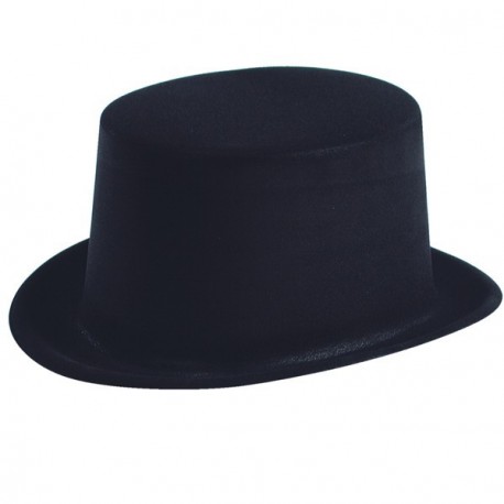 Chapeau Haut de forme en velours noir  (taille adulte)