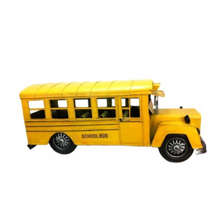 Bus School jaune en métal - 40 x 17 x 13 cm