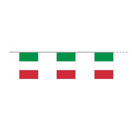 Guirlande drapeaux Italie 10 fanions 21 x 30cm - papier Long. 420cm
