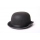 Chapeau melon noir - feutre - taille adulte