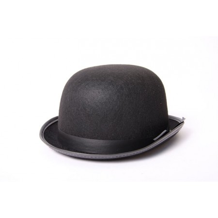 Chapeau melon noir - feutre - taille adulte