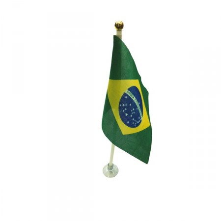 Drapeaux Brésil  de table + support ventouse x 10