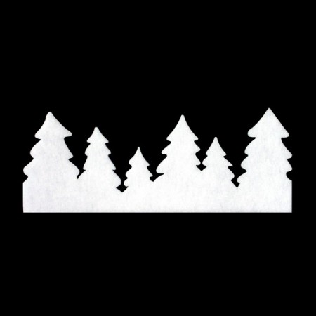 Frise de sapins - ouate - 95 x 35cm