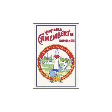 Tissu Imprimé  Camembert de Normandie - Coton - 48 x 72 cm