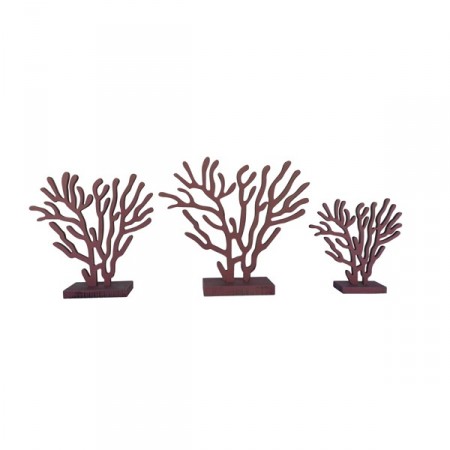 Coraux en bois - lot de 3 tailles 17cm - 23cm - 25cm