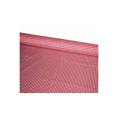 Tissu Vichy rouge- Larg. 150cm :  le ml