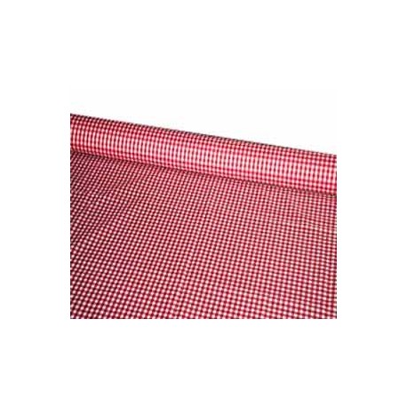 Tissu Vichy rouge- Larg. 150cm :  le ml