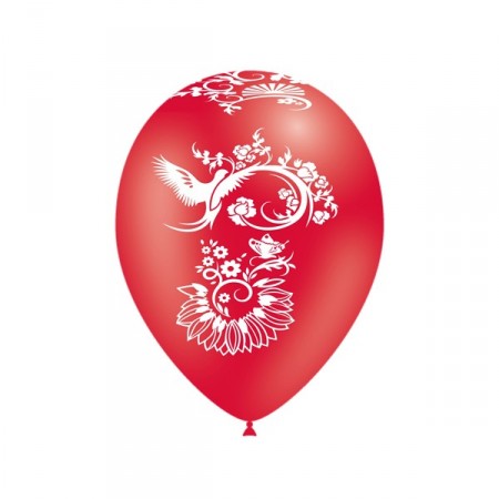Ballons rouges motif Chinois x8 - Diam. 29cm
