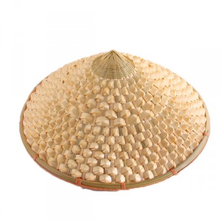 Chapeau chinois conique paille - taille adulte - Haut. 15cm Diam. 43cm