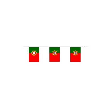 Guirlande drapeaux Portugal 10 fanions 20 x 30cm - papier Long. 420cm