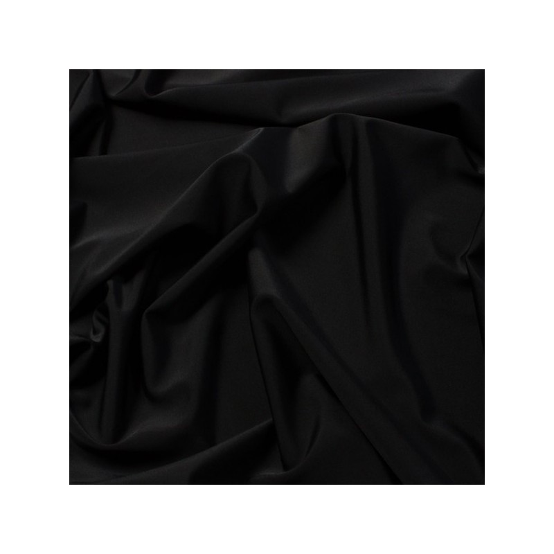 Tissu Satin uni de couleur noir brillant - AM-1-Sat-uni-noir