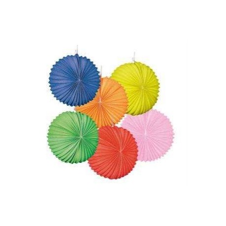 Lampions x 12  ballons uni coloris assortis - en papier - diam 22 cm