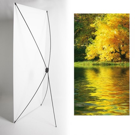 Kakemono paysage automne - 180 x 80 cm - Toile M1 avec structure  X- Banner