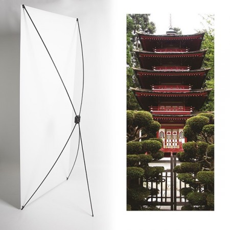 Kakemono Japon Monument - 180 x 80 cm - Toile M1 avec structure X- Banner