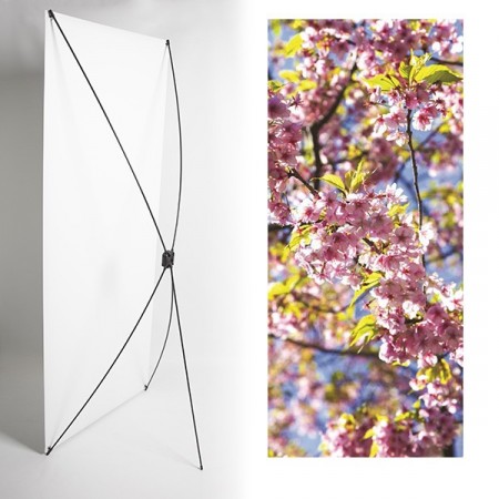 Kakemono Japon Printemps - 180 x 80 cm - Toile M1 avec structure X- Banner