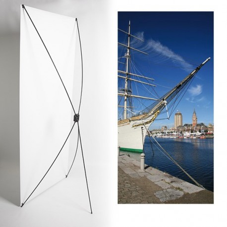 Kakemono Nord port- 180 x 80 cm - Toile M1 avec structure  X- Banner