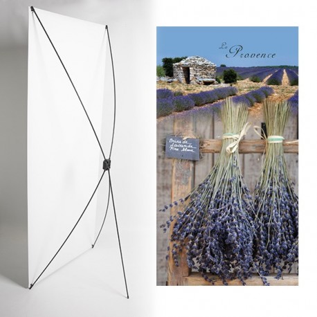 Kakemono provence lavande- 180 x 80 cm - Toile M1 avec structure  X- Banner