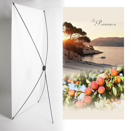 Kakemono provence paysage- 180 x 80 cm - Toile M1 avec structure  X- Banner