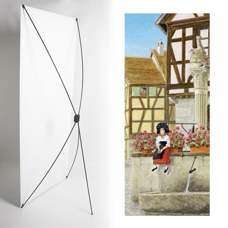 Kakemono Alsace fillette - 180 x 80 cm - Toile M1 avec structure  X- Banner