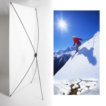 Kakemono Montagne descente - 180 x 80 cm - Toile M1 avec structure  X- Banner