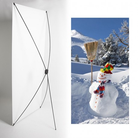 Kakemono Bonhomme de neige - 180 x 80 cm - Toile M1 avec structure  X- Banner