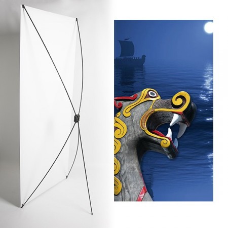 Kakemono Drakkar - 180 x 80 cm - Toile M1 avec structure  X- Banner