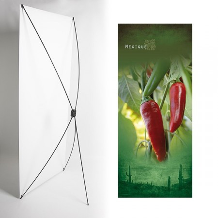 Kakemono piment mexique- 180 x 80 cm - Toile M1 avec structure  X- Banner