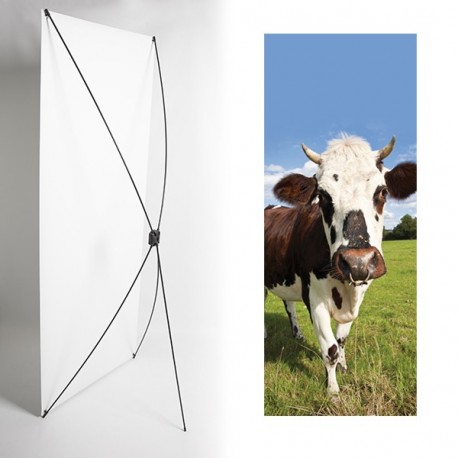 Kakemono normandie vache - 180 x 80 cm - Toile M1 avec structure  X- Banner