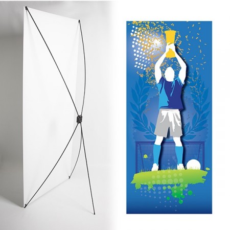 Kakémono FOOT 80 x 180 - Toile M1 / X Banner - Joueur / Coupe