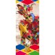 Kakemono arlequin carnaval - 180 x 80 cm - Toile M1 avec structure  X- Banner