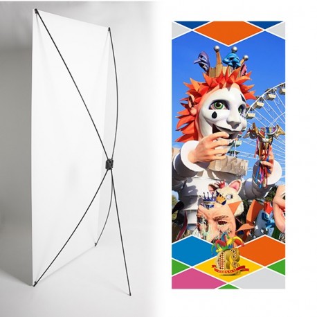 Kakemono Masque carnaval - 180 x 80 cm - Toile M1 avec structure  X- Banner