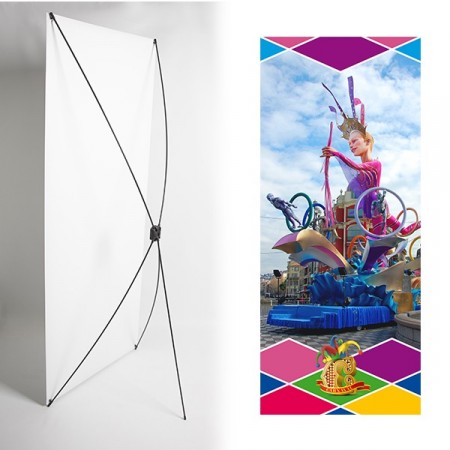 Kakemono carnaval  - 180 x 80 cm - Toile M1 avec structure  X- Banner