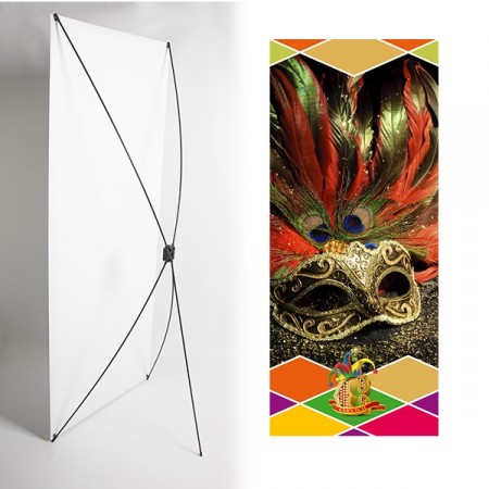 Kakemono Masque - 180 x 80 cm sur Toile M1 avec structure  X- Banner