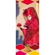 Kakemono Dame rouge - 180 x 80 cm - Toile M1 avec structure  X- Banner