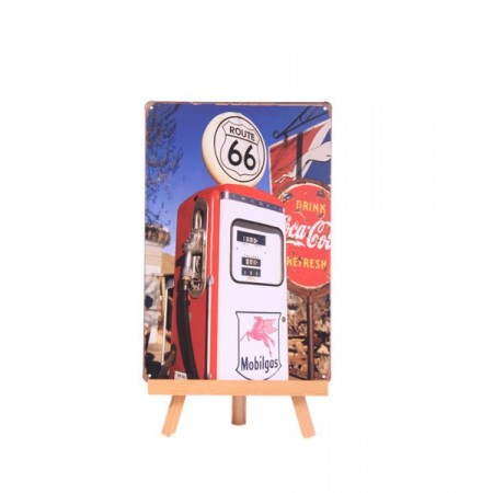 Plaque Métal POMPE A ESSENCE - 20 x 30cm