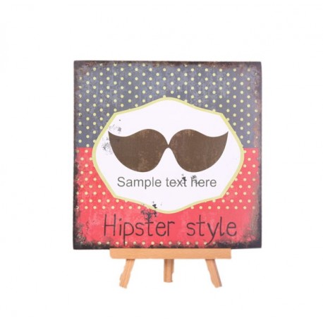 Plaque en bois TEX MEX Hipster Style - 30 x 30cm