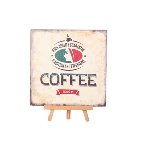 Plaque en bois COFFEE - 30 x 30cm