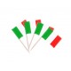 Drapeaux mini Italie x 50 - papier - 3.5 x 2.5 cm (pic en bois de 6.5 cm)