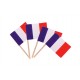 Drapeaux mini France x 50 - papier-3.5 x 2.5 cm (pic en bois de 6.5 cm)